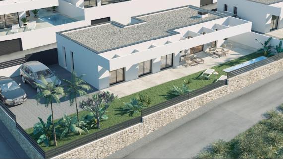 Villas modernes de plain-pied à Finestrat avec vue sur la mer et les montagnes